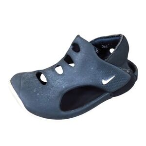 Nike Sunray Protect 3 Kids Sport Sandal Size 10C Water Play Black White